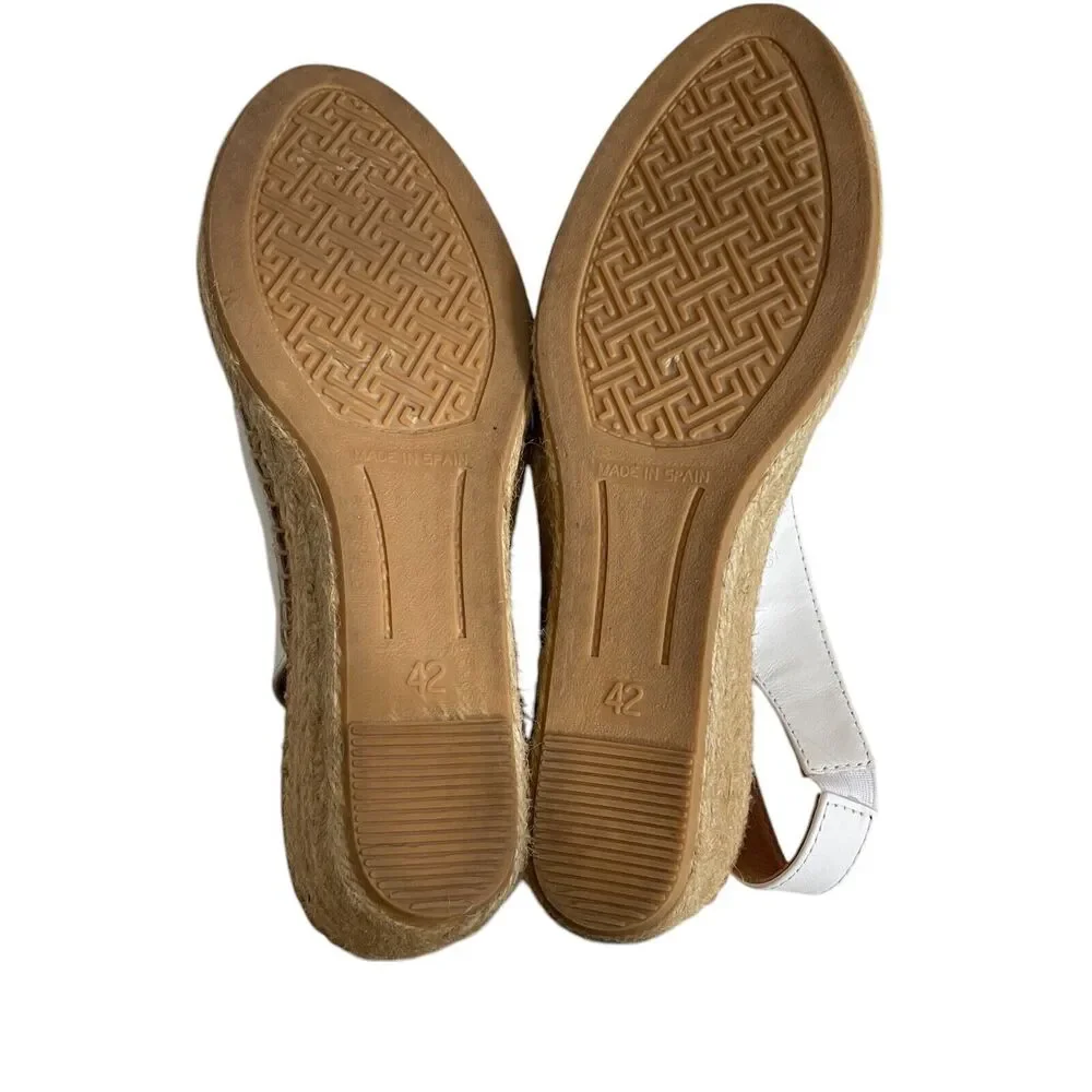 Toni Pons Original 42 (11) White Bernia-p Espadrille Wedge Leather‎ Sandal